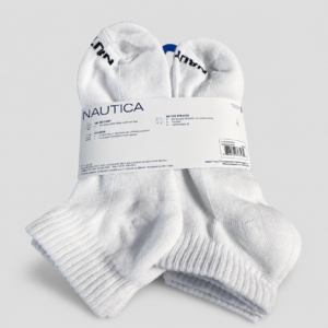 Nautica Men's Performance Cushioned Ankle Socks – White Multipack