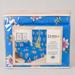 Priscilla Super Soft 8-Piece Sheet Set with Matching Curtains – Multiple Color Variants